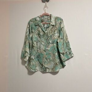 Chico's Mint Paisley Blouse